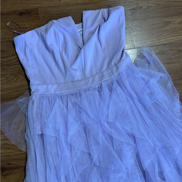 Faeriesty Lavender Strapless Tulle Prom Formal Evening Ball Gown Dress L - Picture 5 of 8